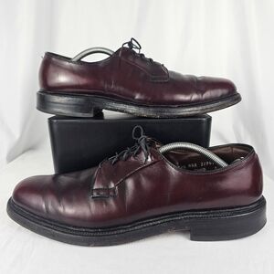 Allen Edmonds Leeds 9548 Mens Sz 11.5 AAA Burgundy Plain Toe Leather Dress Shoes